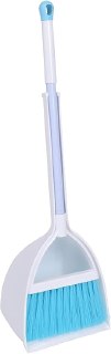 PR!CE DROP + 10% OFF CLIP COUP0N ( ) Mini Broom and Dustpan, Home Kitchen Sweeping for Kids(White+Blue)