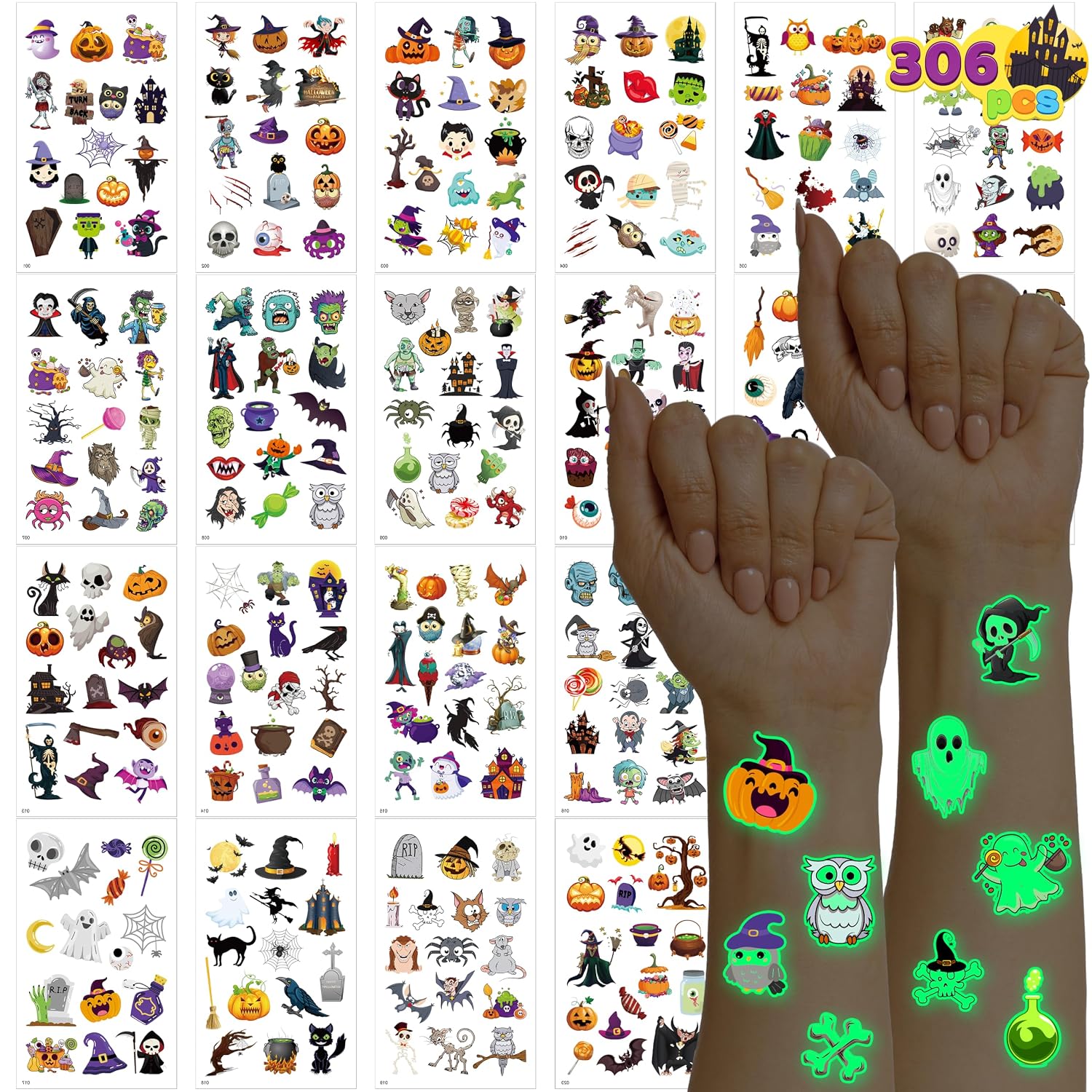 JOYIN Glowing Halloween Tattoos