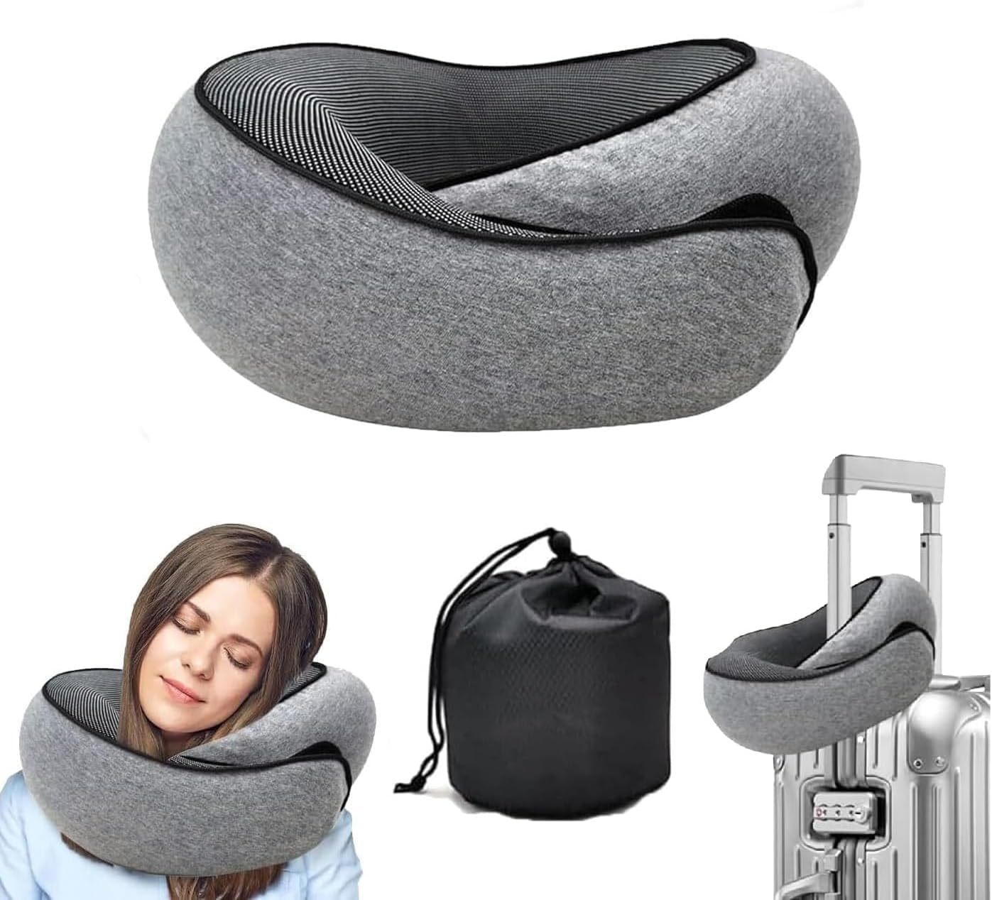 WEERSHUN Memory Foam Travel Pillows