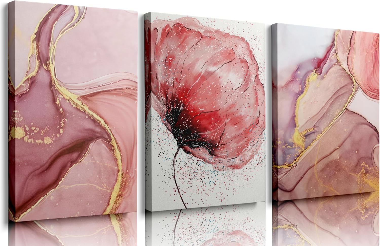 Abstract Pink Floral Canvas Wall Arts