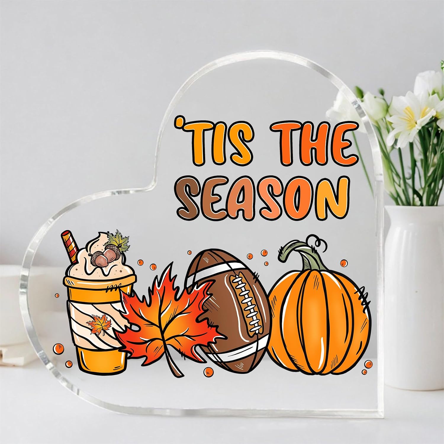 Autumn Heart Acrylic Signs