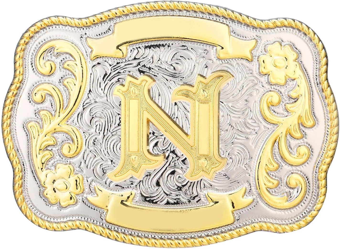 Western Cowboy Vintage Texas A-Z Initial Letter Belt Buckle Men