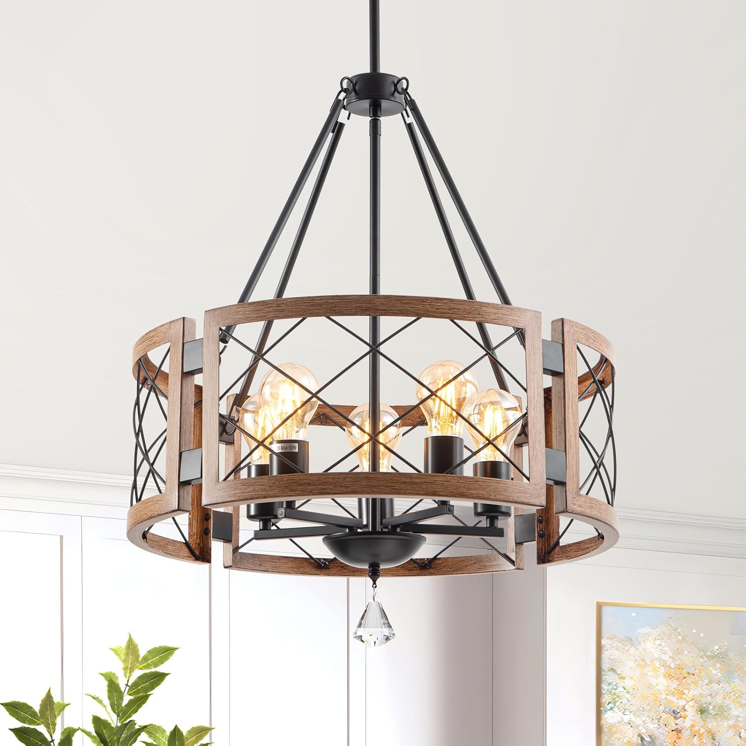 Wndtu Rustic Farmhouse Chandeliers