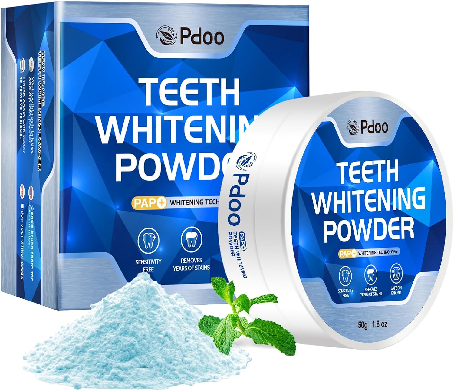 Blue Teeth Whitening Powders