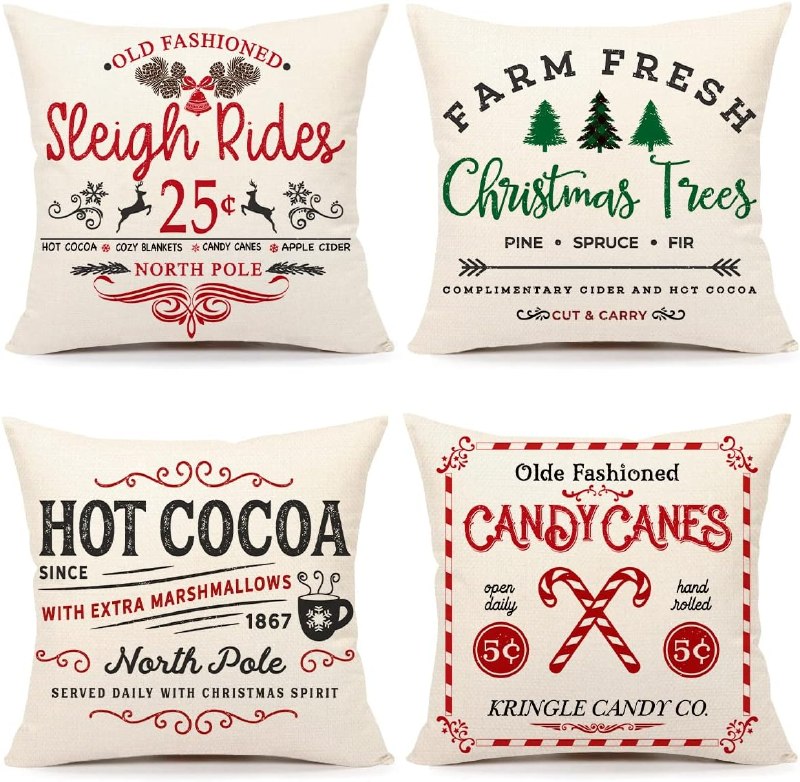 Farmhouse Christmas Pillow Covers