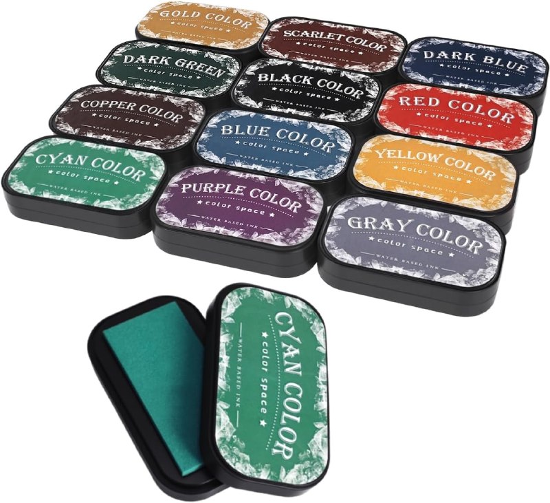 Washable Finger Ink Pads (12 Color