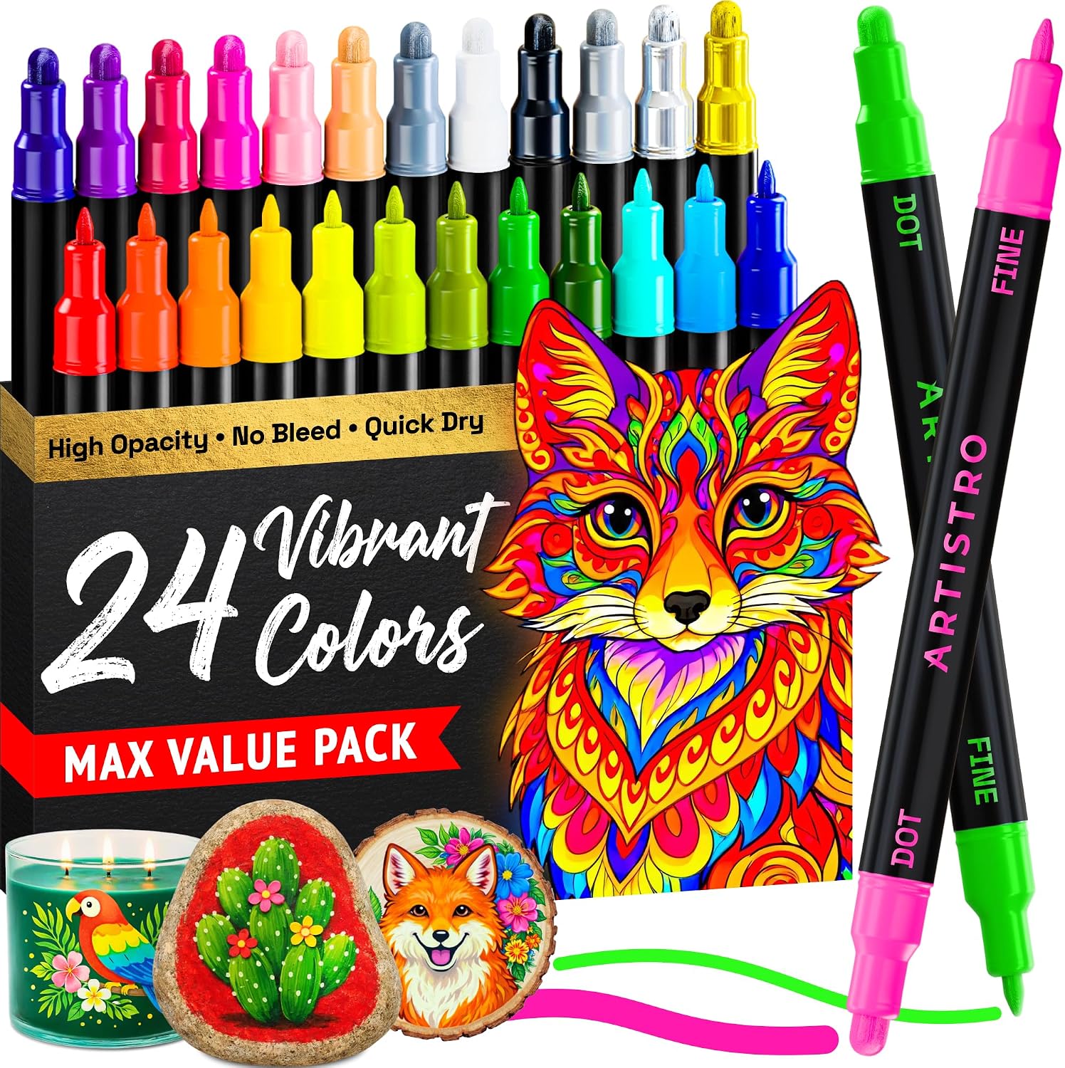 Artistro Dual-Tip Acrylic Paint Markers