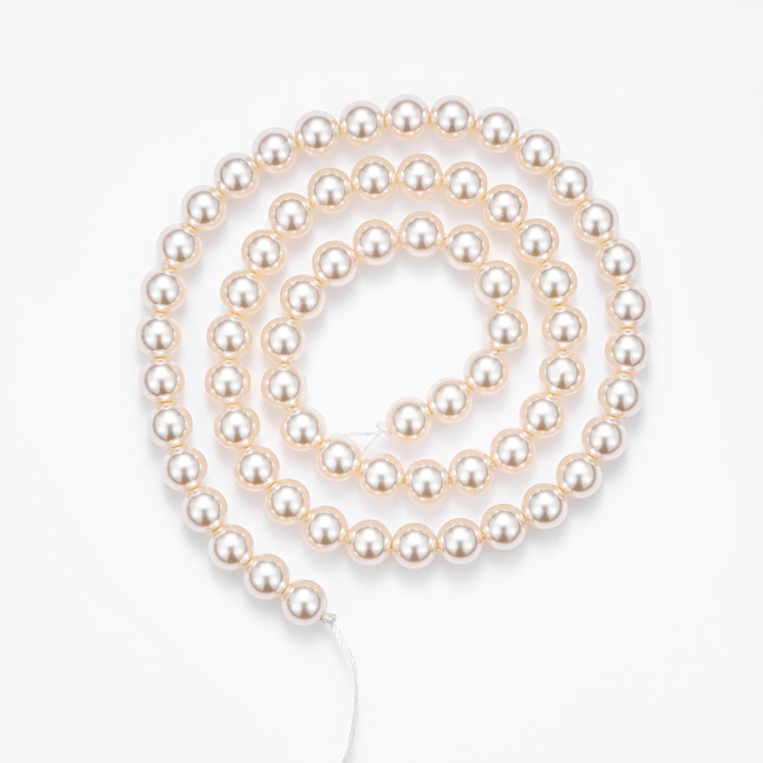 Glass Pearl Beads (Milk White