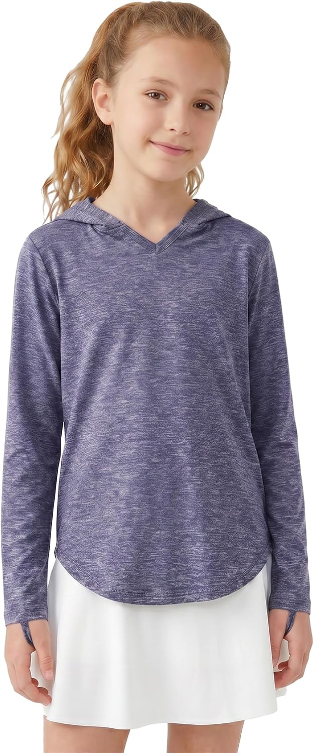 PATPAT Girls Athletic Hoodies Lightweight Long Sleeve Shirts 5-14 Years