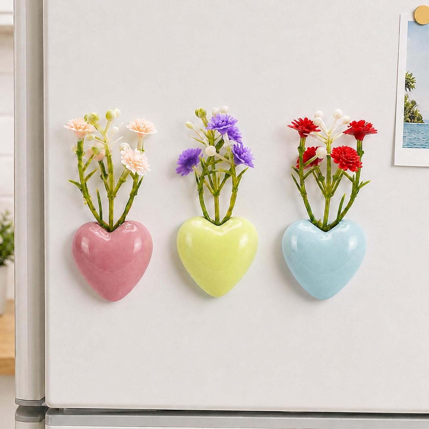 Mini Ceramic Heart Fridge Magnets