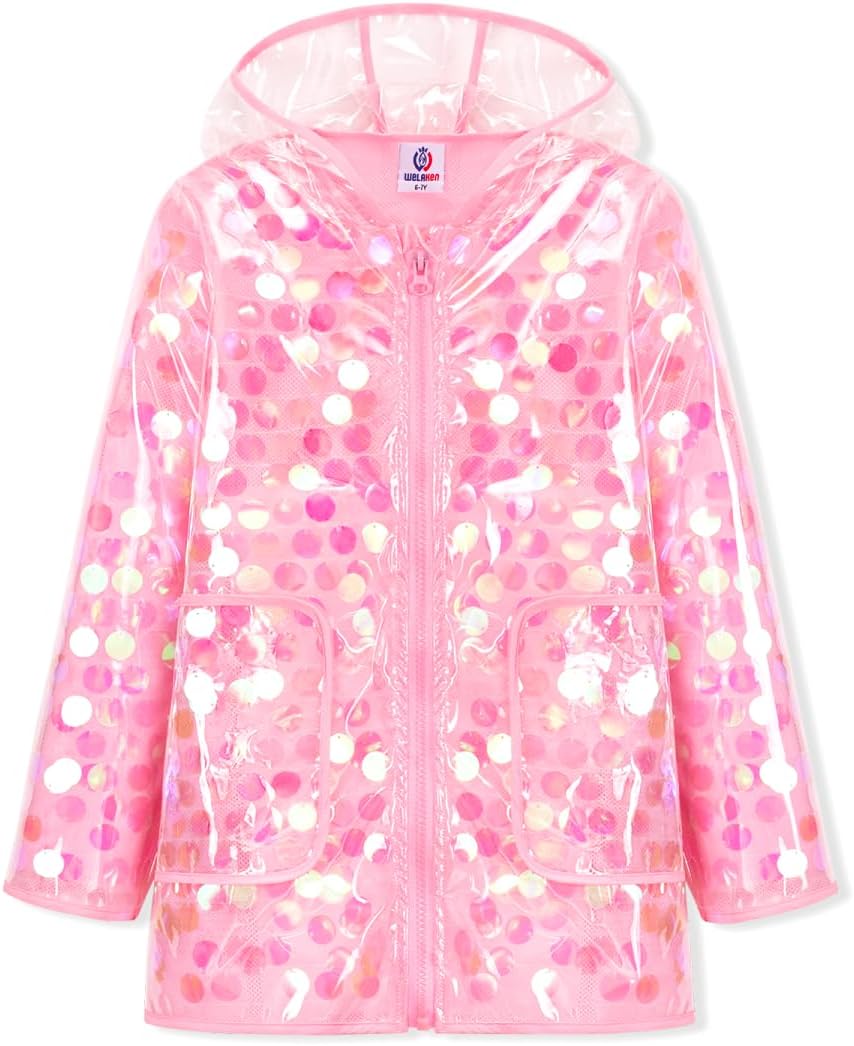 WELAKEN Girls Rain Jackets (Pink