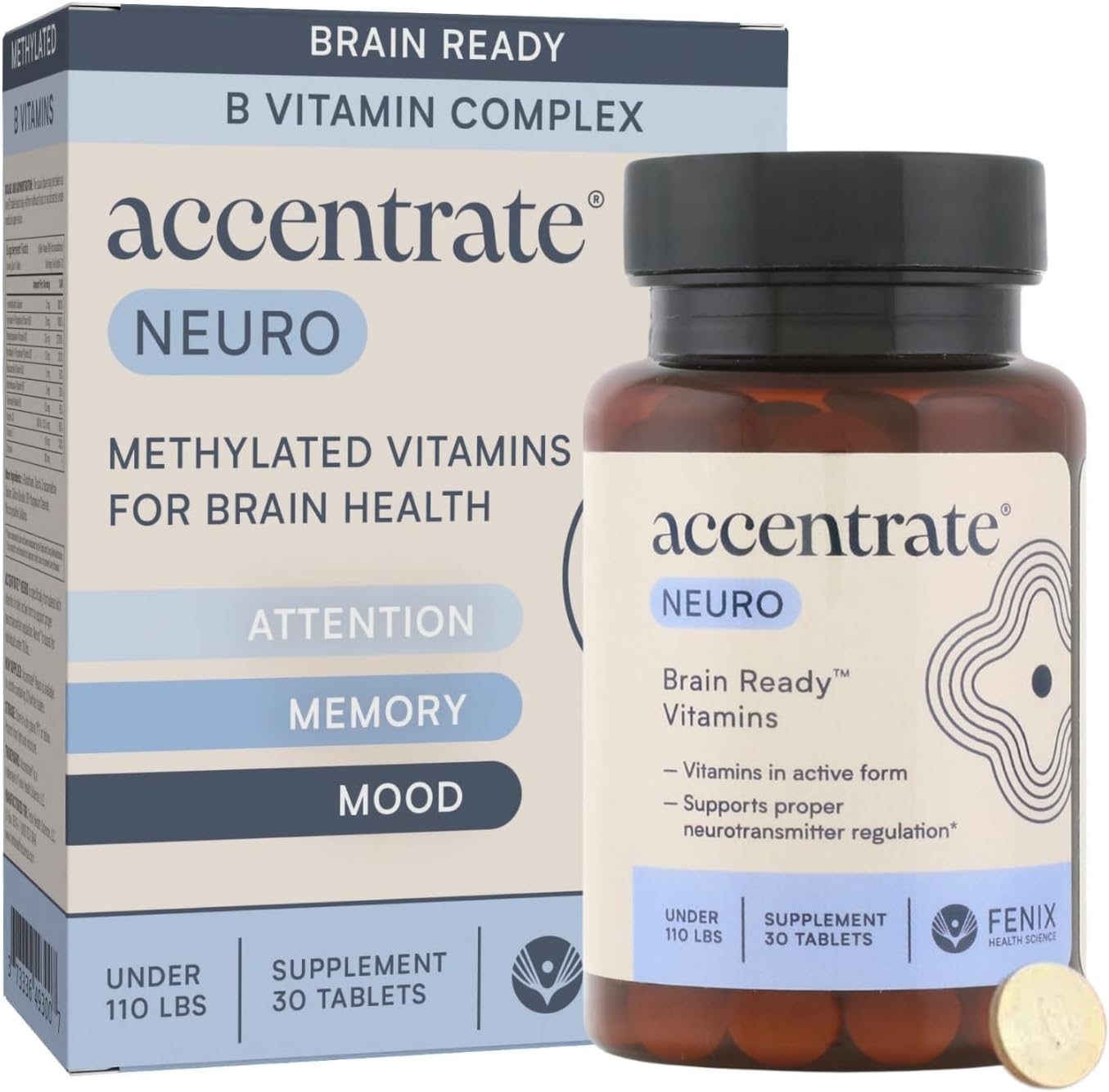 Accentrate Neuro - Brain Health, Methylated Vitamin B Complex, MTHFR