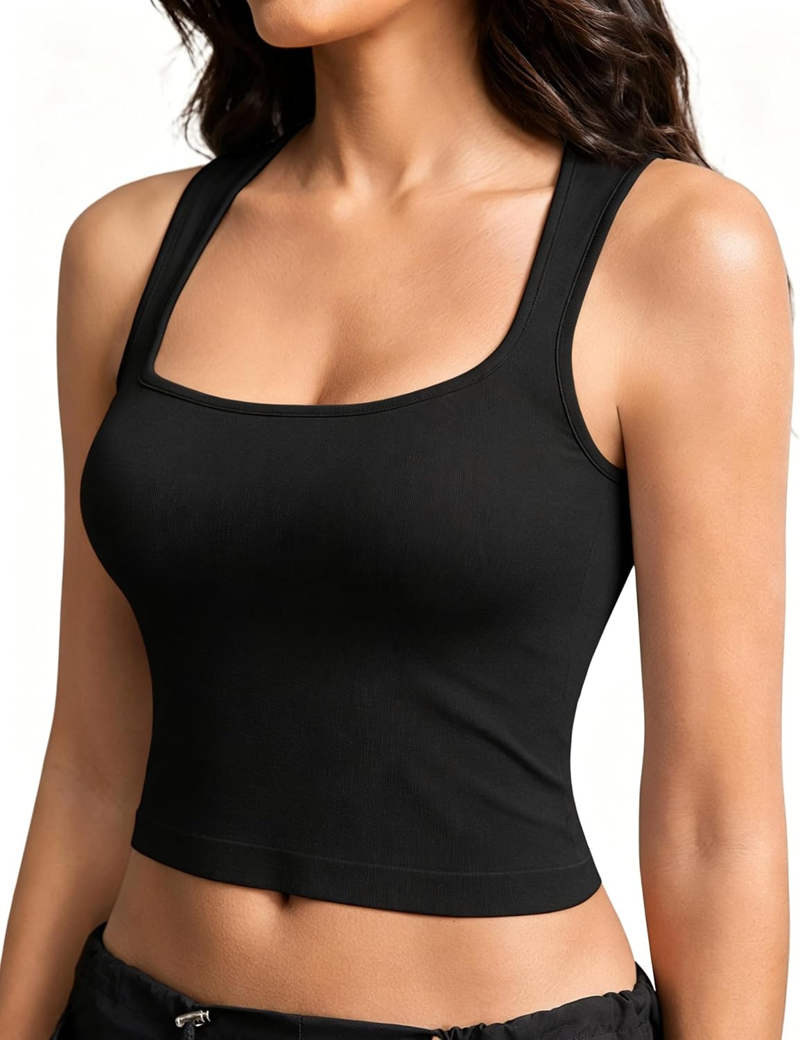 Suprenx Square Neck Crop Tanks