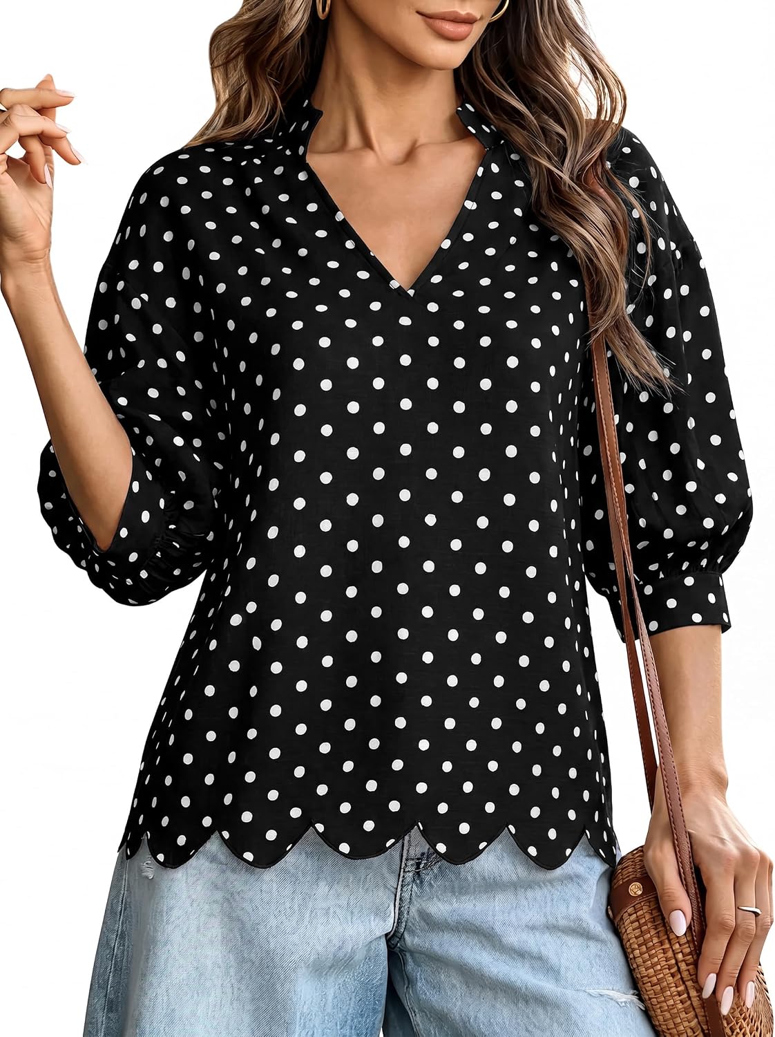 FOMELY Polka Dot Blouses