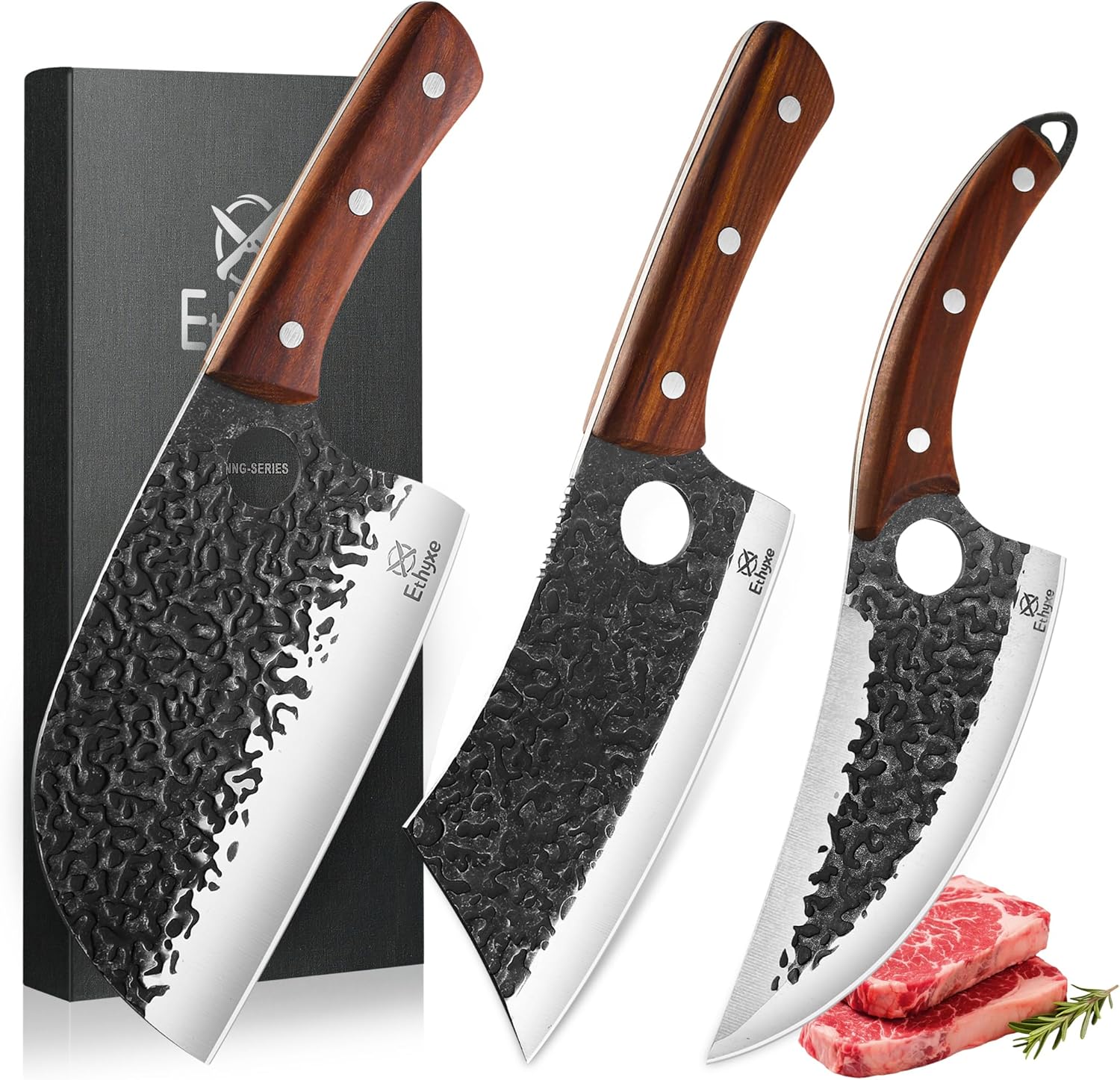 Butcher Knife Set – 3PCS Hand Forged Kitchen Knife Set