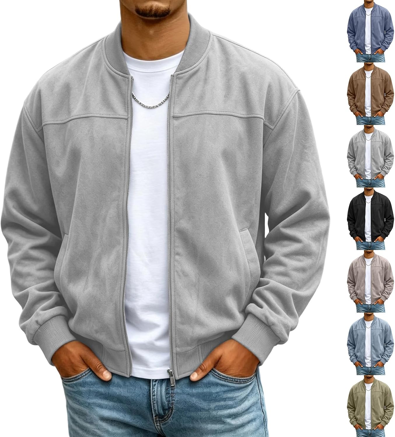Suede Bomber Jackets