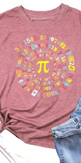 Xynerix Pi Day Shirt Women Math Teacher Shirts 3.14 Pi Symbol Graphic T-Shirt Happy Pi Day Short Sleeve Tee Top (Pink,M)