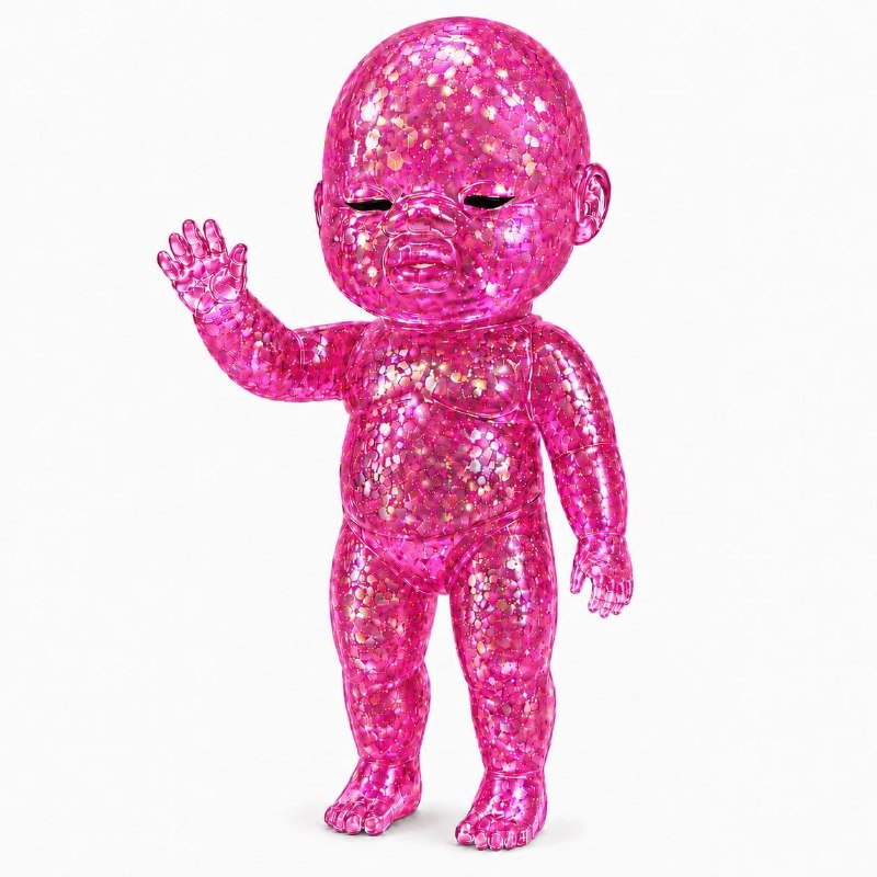 Baby Squishy Glitter Slow Rising Pink, Squishy Babies Sensory Fidget for Stress Relief, Soft Cute Squeeze, Desk Decor & Gift
