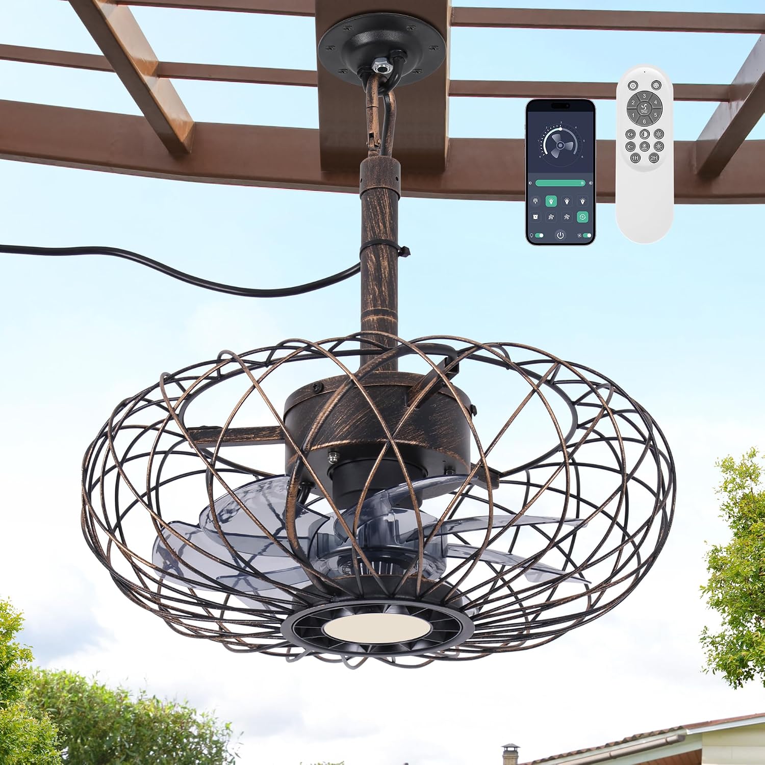 PAZALA Rustic Outdoor Ceiling Fans