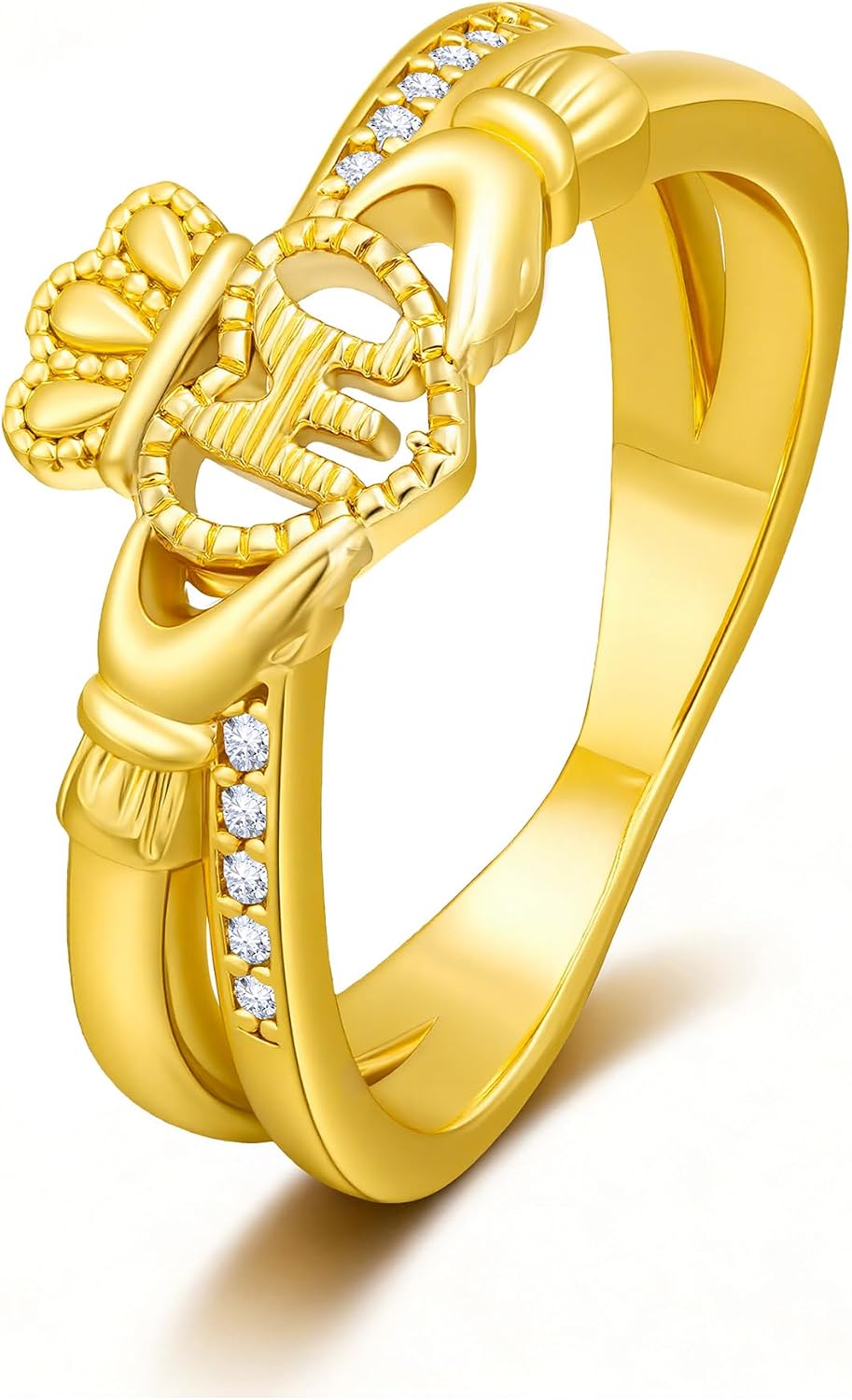 KYNOX Gold Initial Crown Rings