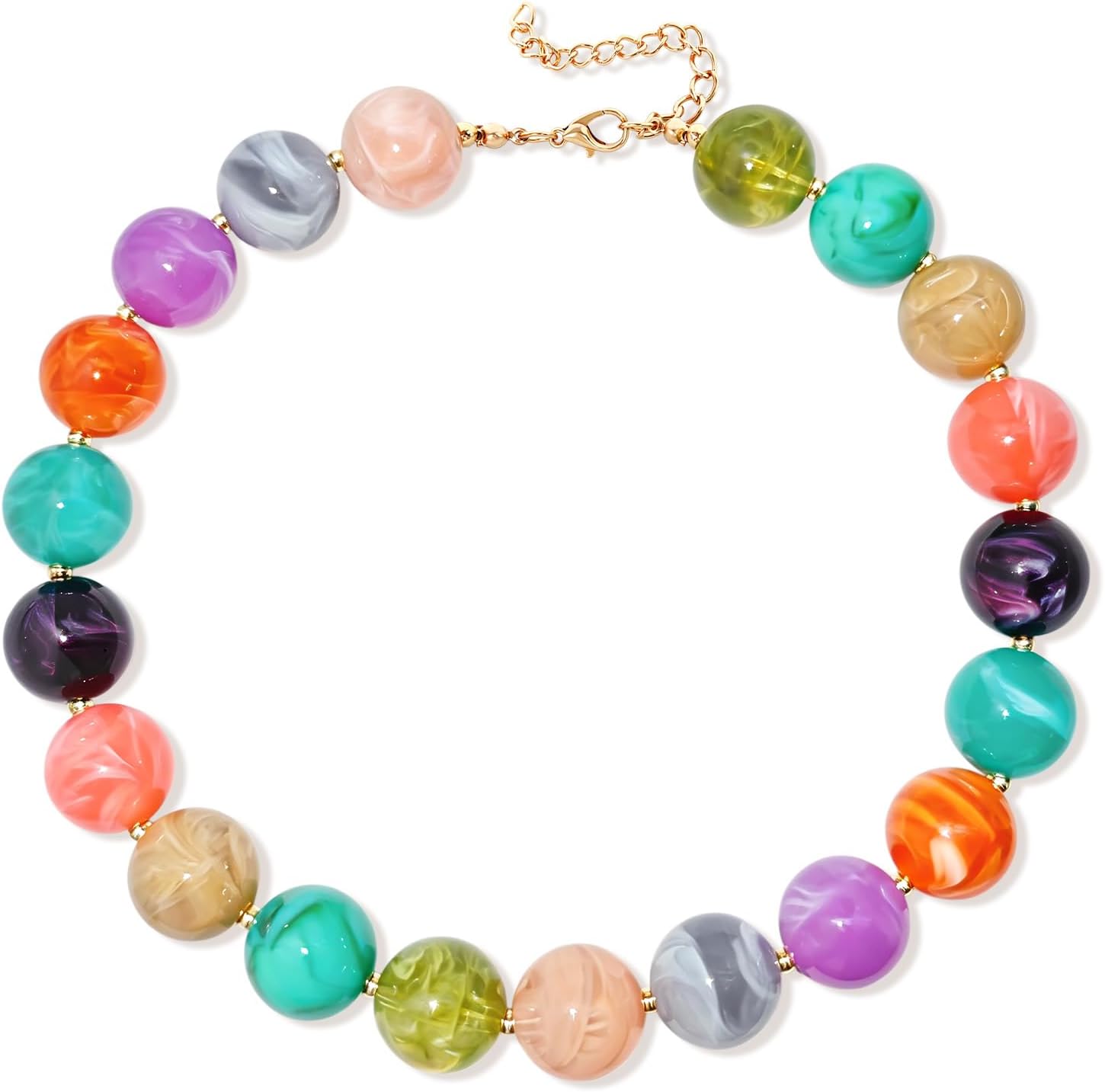 Colorful Circular Bead Necklace Women's Bead Beads Fashion Bohemia Necklace Bold Statement Summer Beach Jewelry Giving a Gift to a Lady