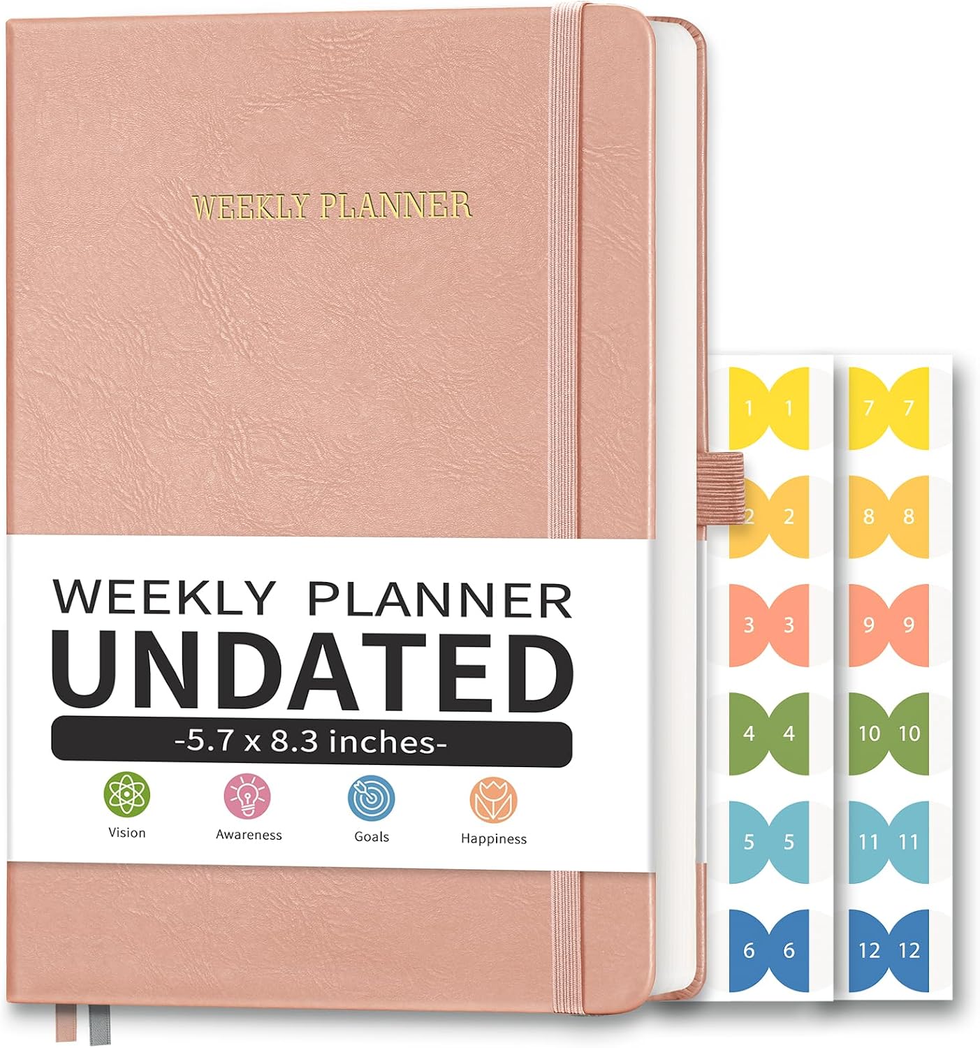 Undated Appointment Book, 52 Weekly & 12 Monthly Planner, A5 (5.7" x 8.3")