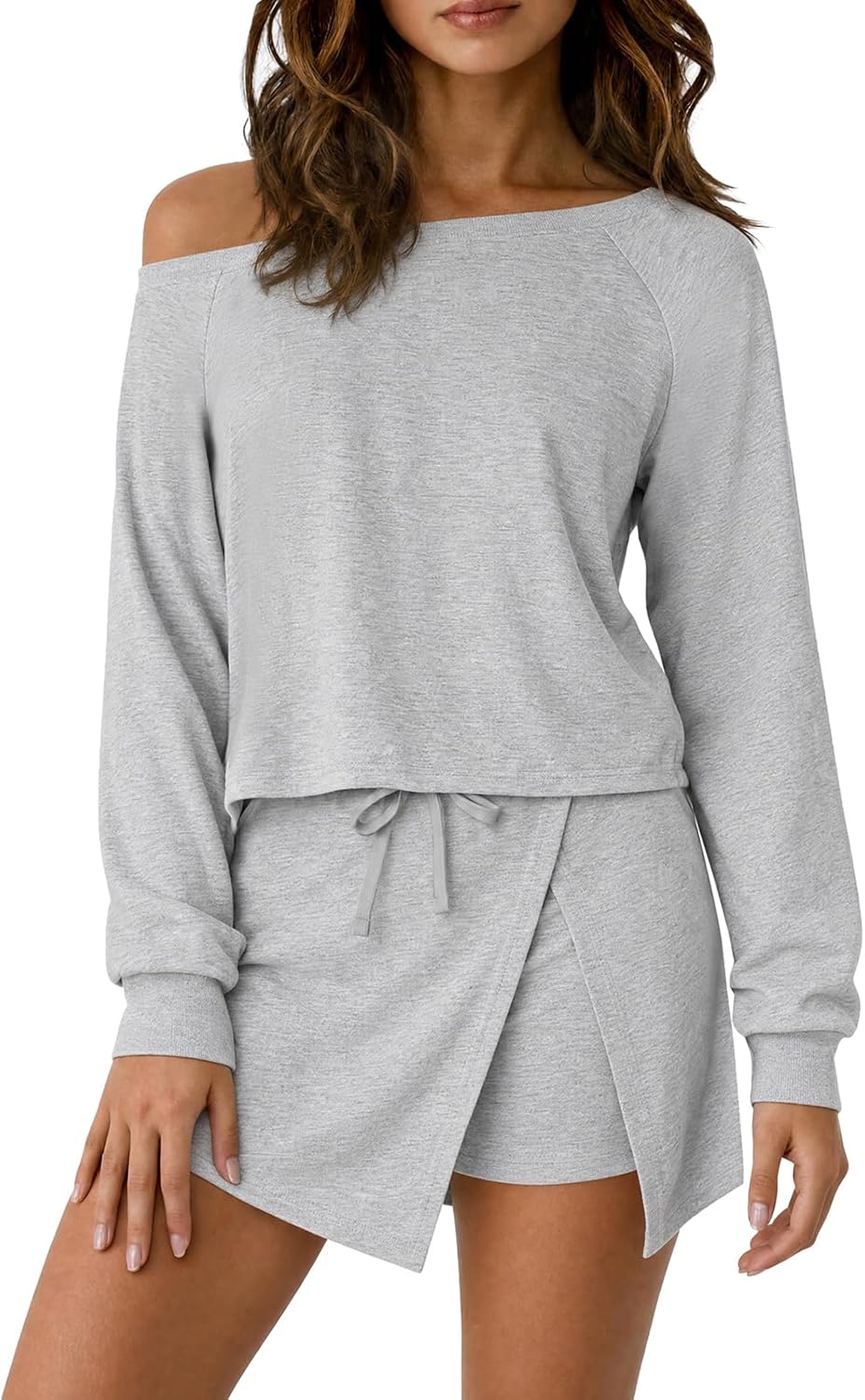 Fisoew Off-Shoulder Tennis Skirt Sets