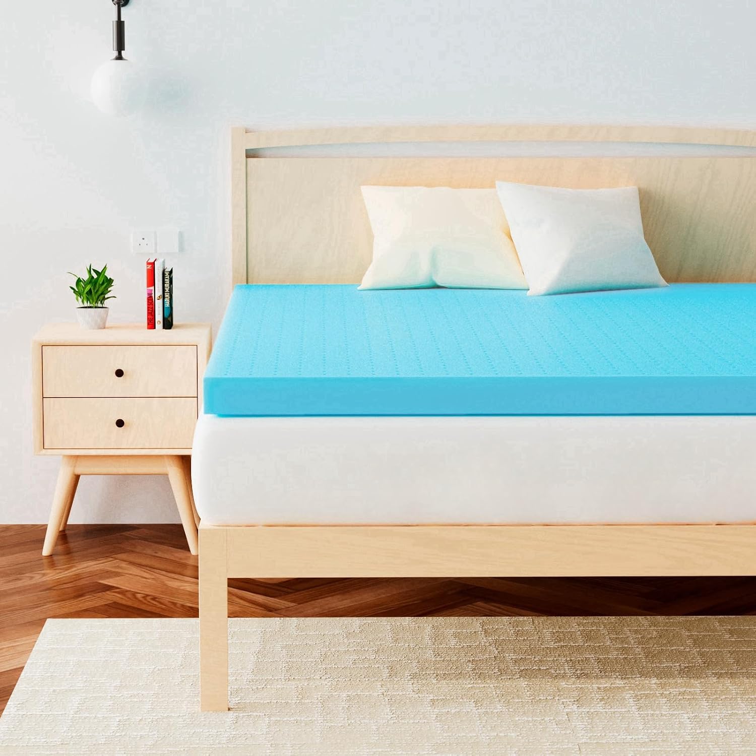 Airensky Memory Foam Mattress Topper Queen, Cooling Gel High Density