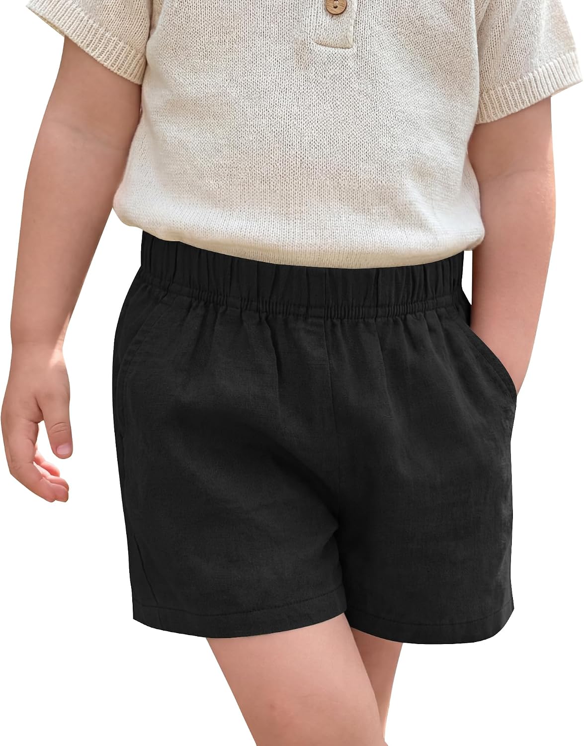 Toddler Girls Linen Wide Leg Shorts