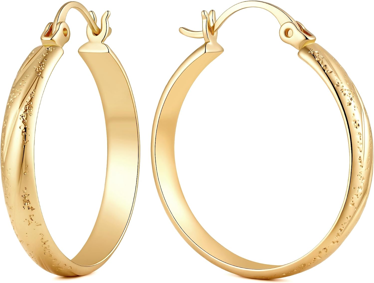 USESMTLE 14K Gold Hoop Earrings