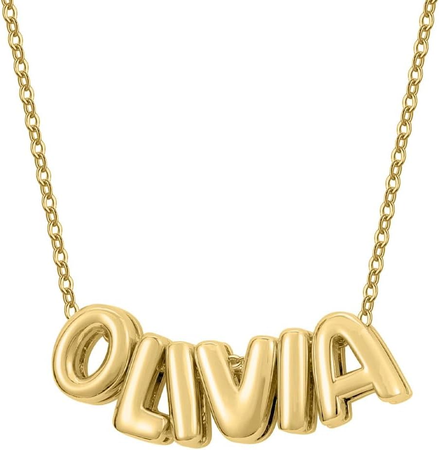 Unisota Custom Bubble Letter Necklaces