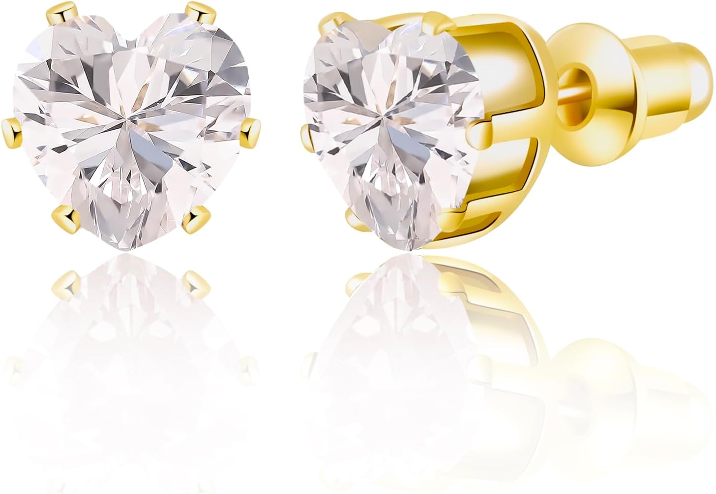 MIUSISHIYU Cubic Zirconia Heart Rings