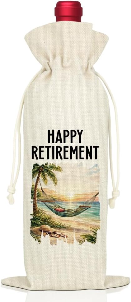 AGMDESIGN Happy Retirement Wine Bag Farewell Retired Gifts for Women Men