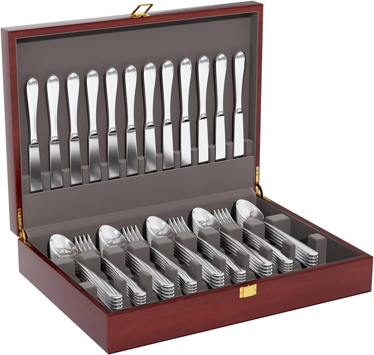 12-Piece Mahogany Silverware
