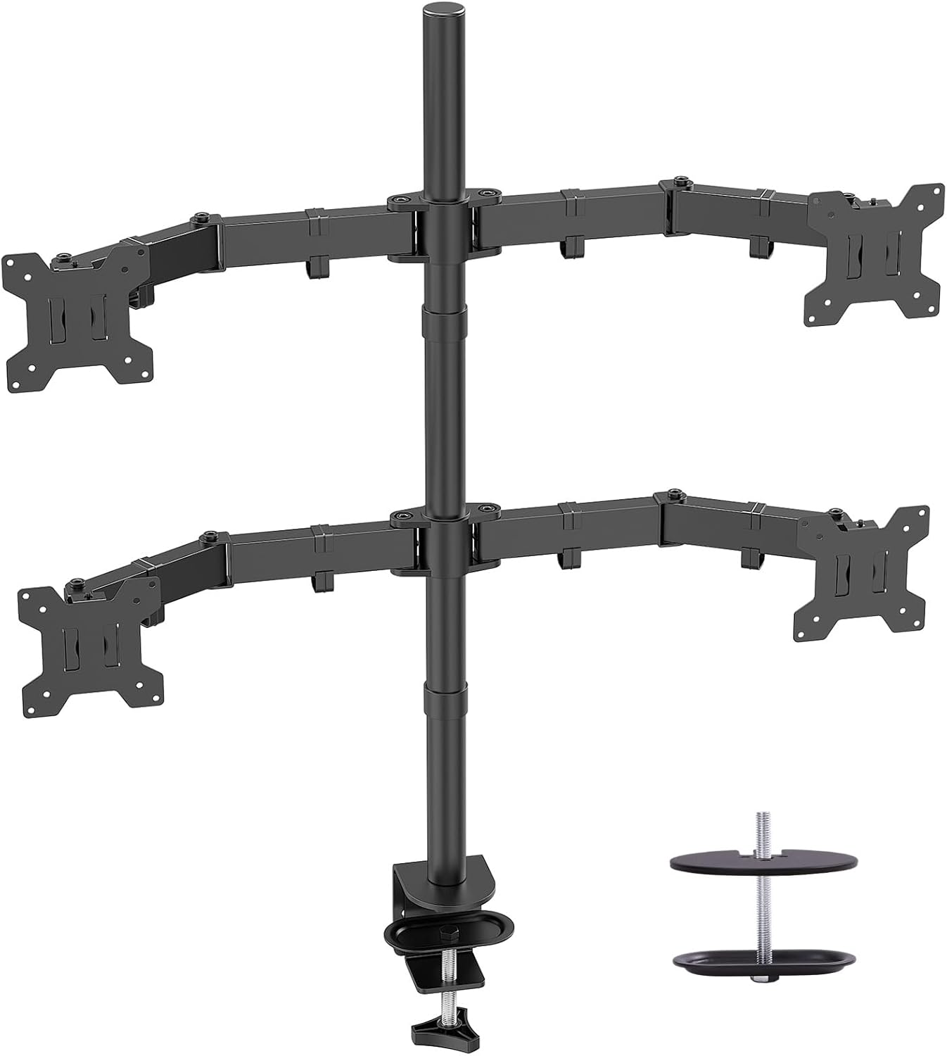 Livotica Black Quad Monitor Arm Mount for 13-27 Inch Screens