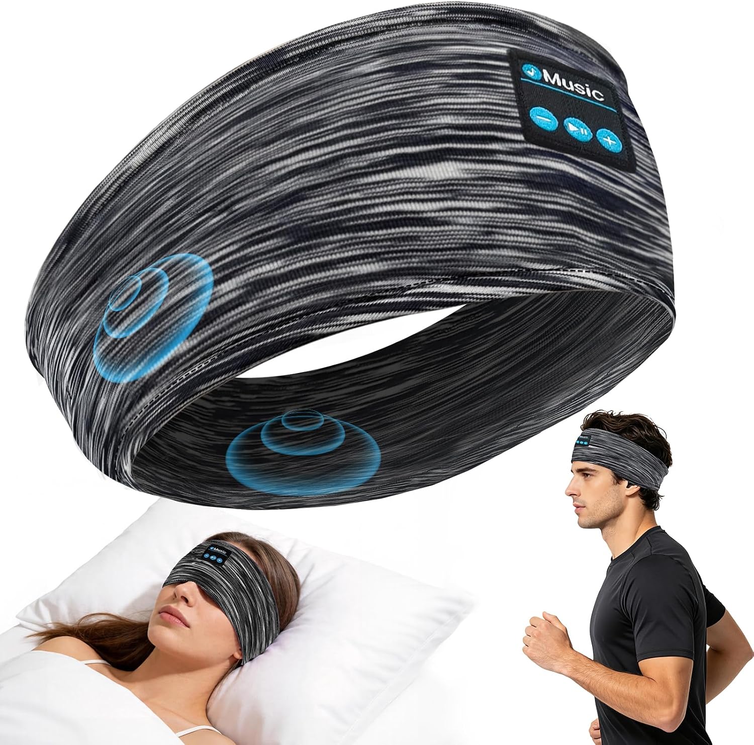 Bluetooth Headband Headphones (Black
