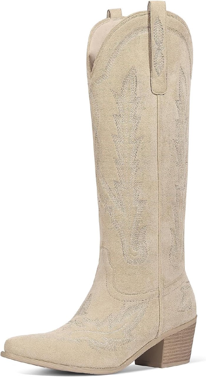 Ouepiano Embroidered Cowgirl Boots