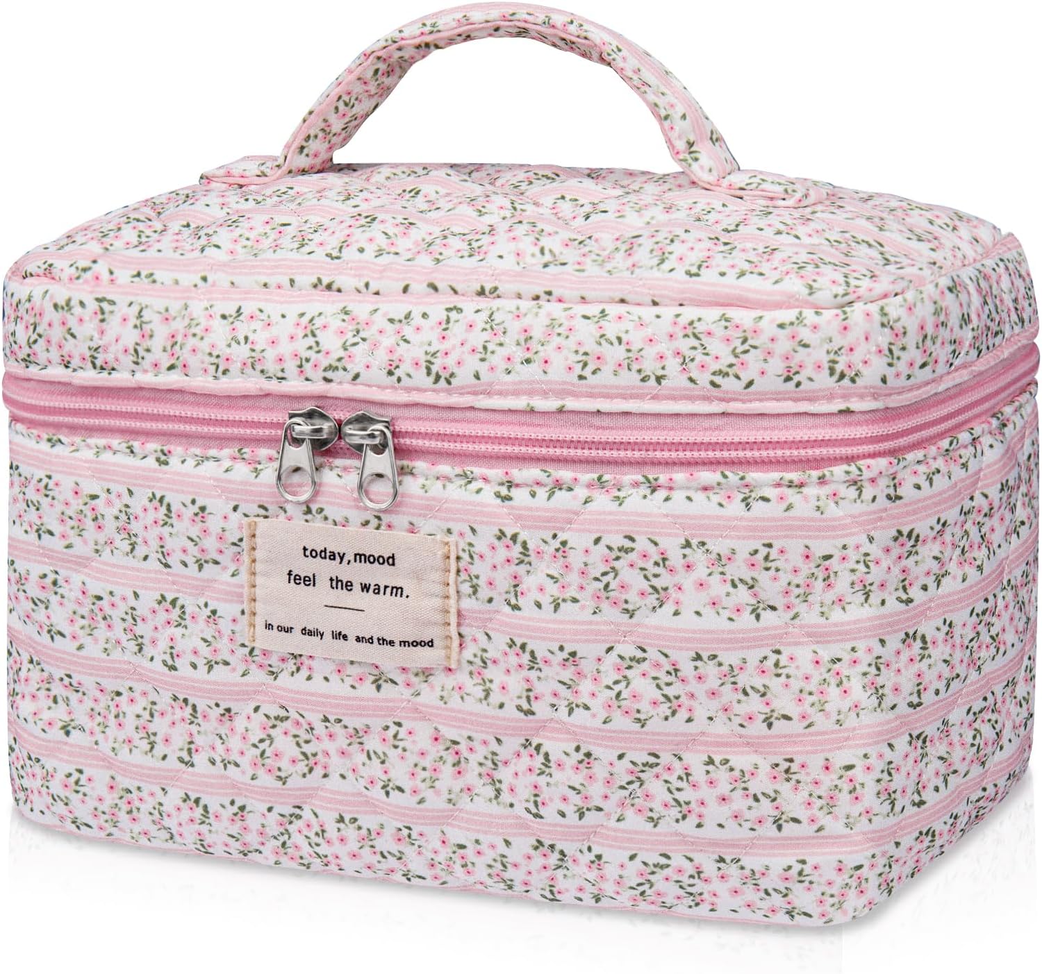 Gosect Large Makeup Bags (Pink Floral