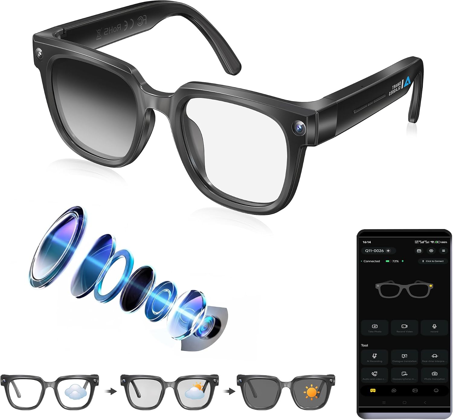 AI Smart Glasses with Camera
