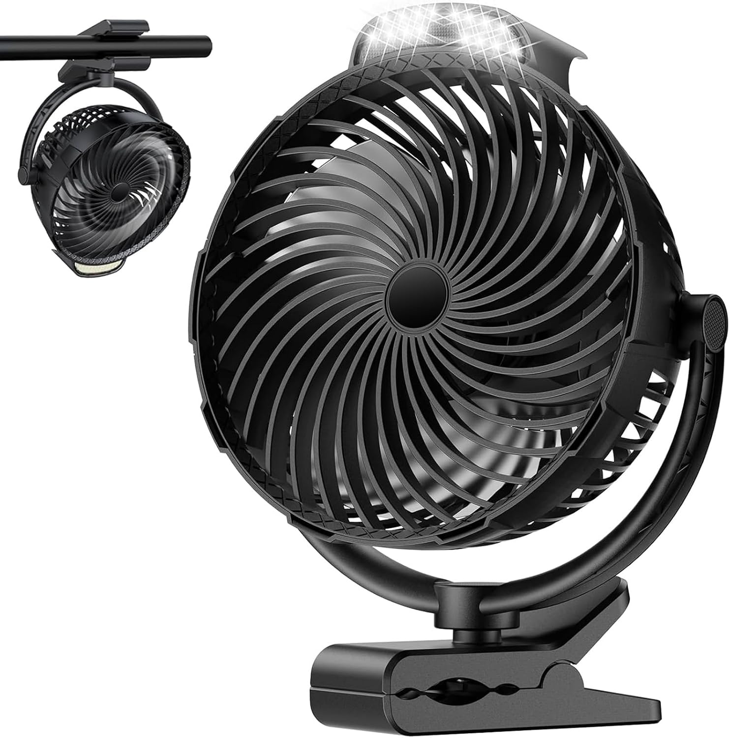 Rechargeable Clip-On Fans with LED