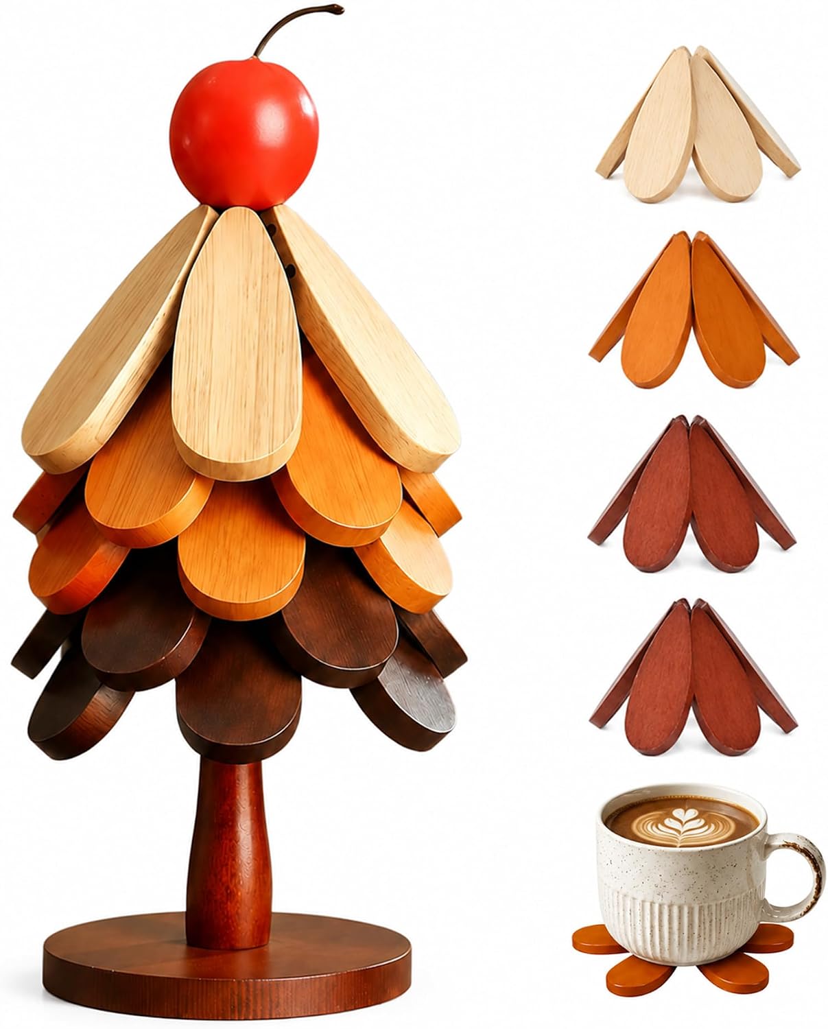 Wooden Christmas Tree Trivets