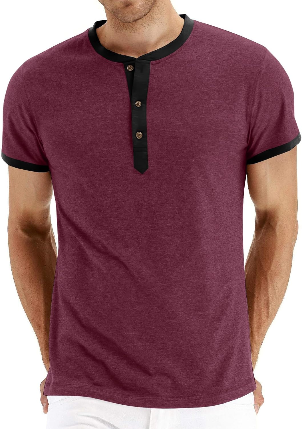 PEGENO Casual Henley T-Shirts