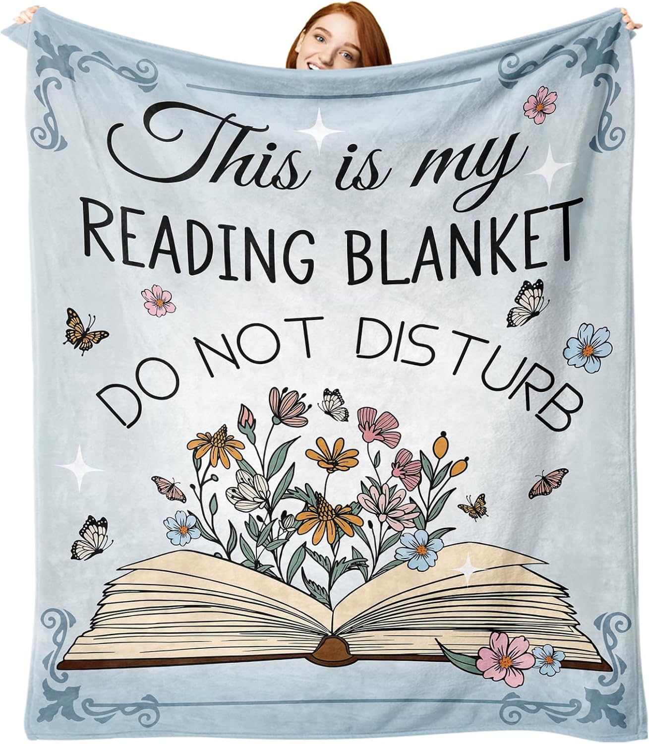Book Lovers Gifts Flannel Throw Blanket, This is My Reading Blanket