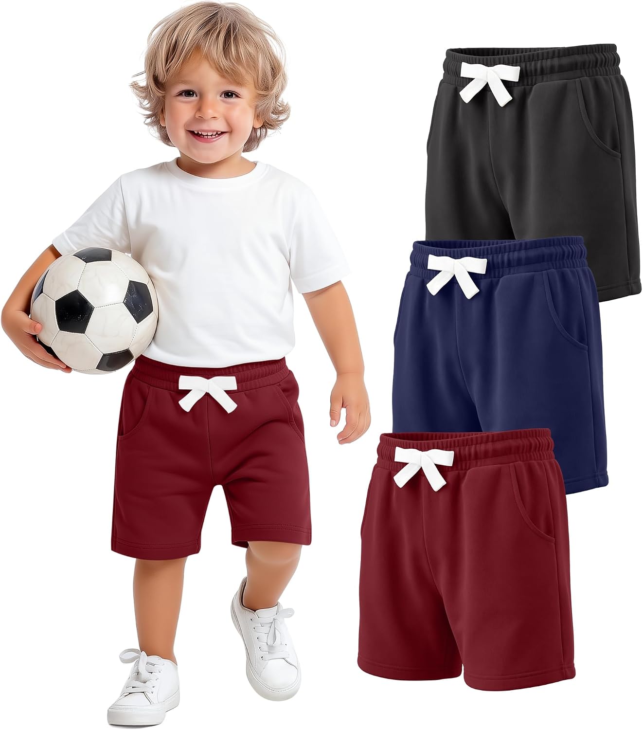 3 Pack Toddler Boys Shorts Cotton