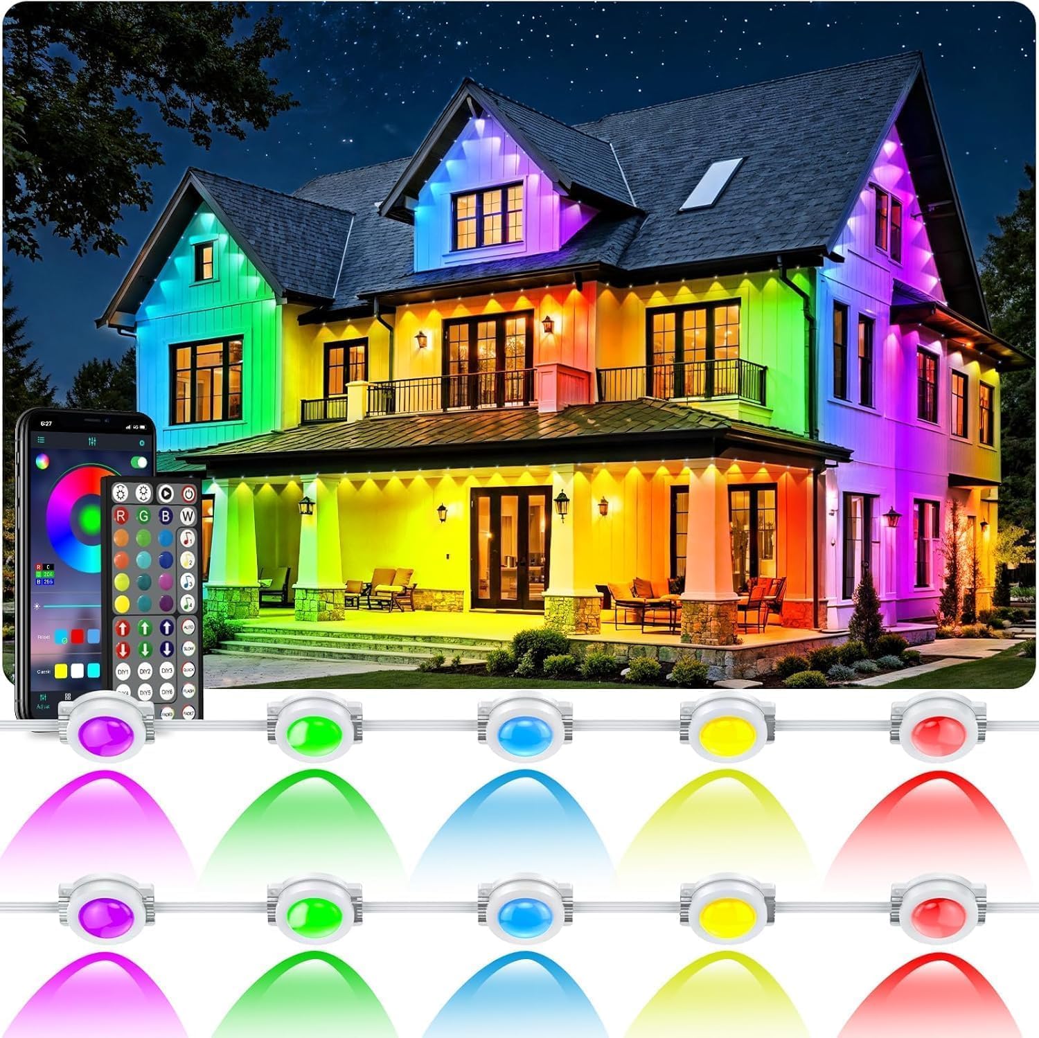 RCUICA 500FT Smart Outdoor Lights