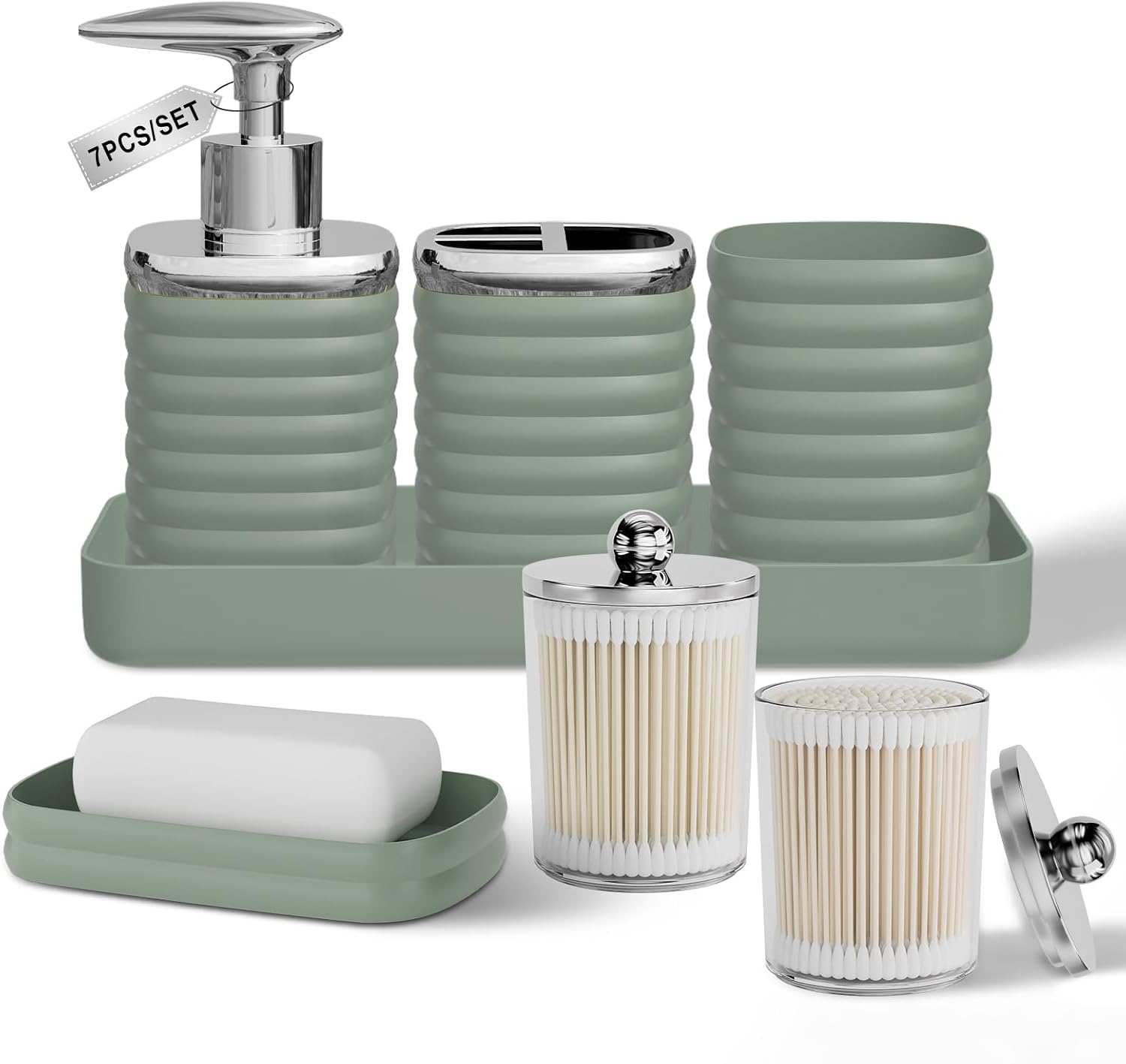 Sage Green Bathroom Accessory Sets