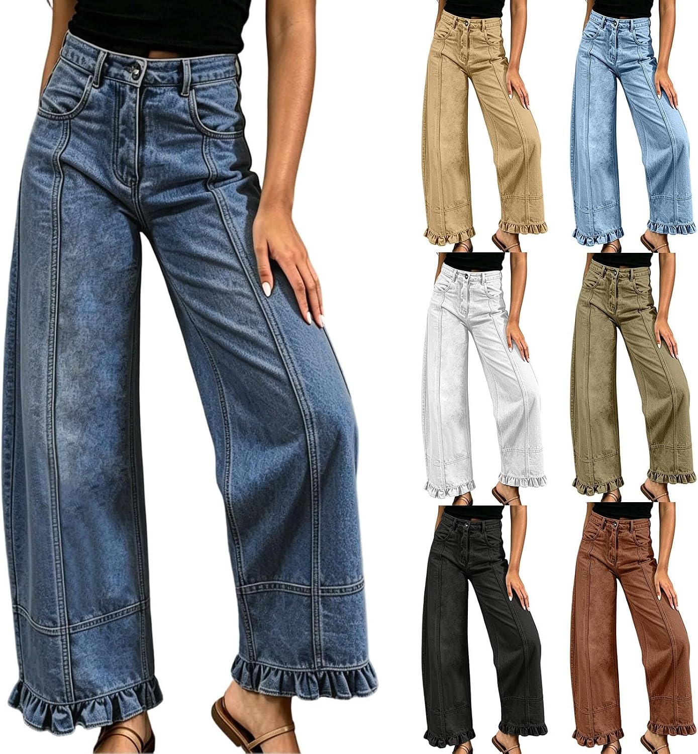 Loinjsnktng Ruffle Baggy Jeans