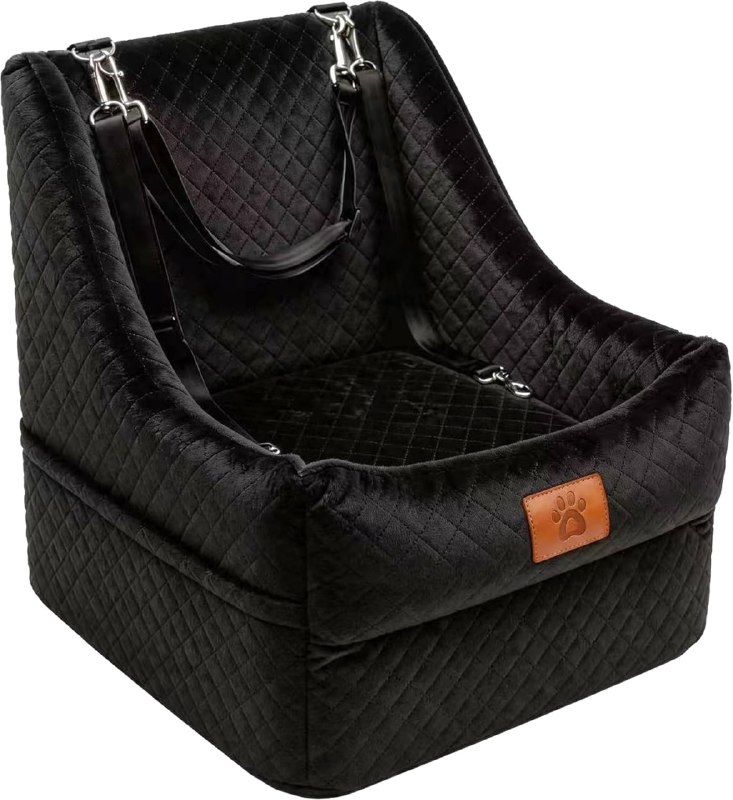 PR!CE DROP ( ) Dog Booster Car Seat for Small to Medium Dogs Up to 35 lbs, Elevated Pet Car Seat with 2 Safety Belts, Detachable Washable Cover, Non-Slip Stable Base, Front/Back Seat Travel Booster
