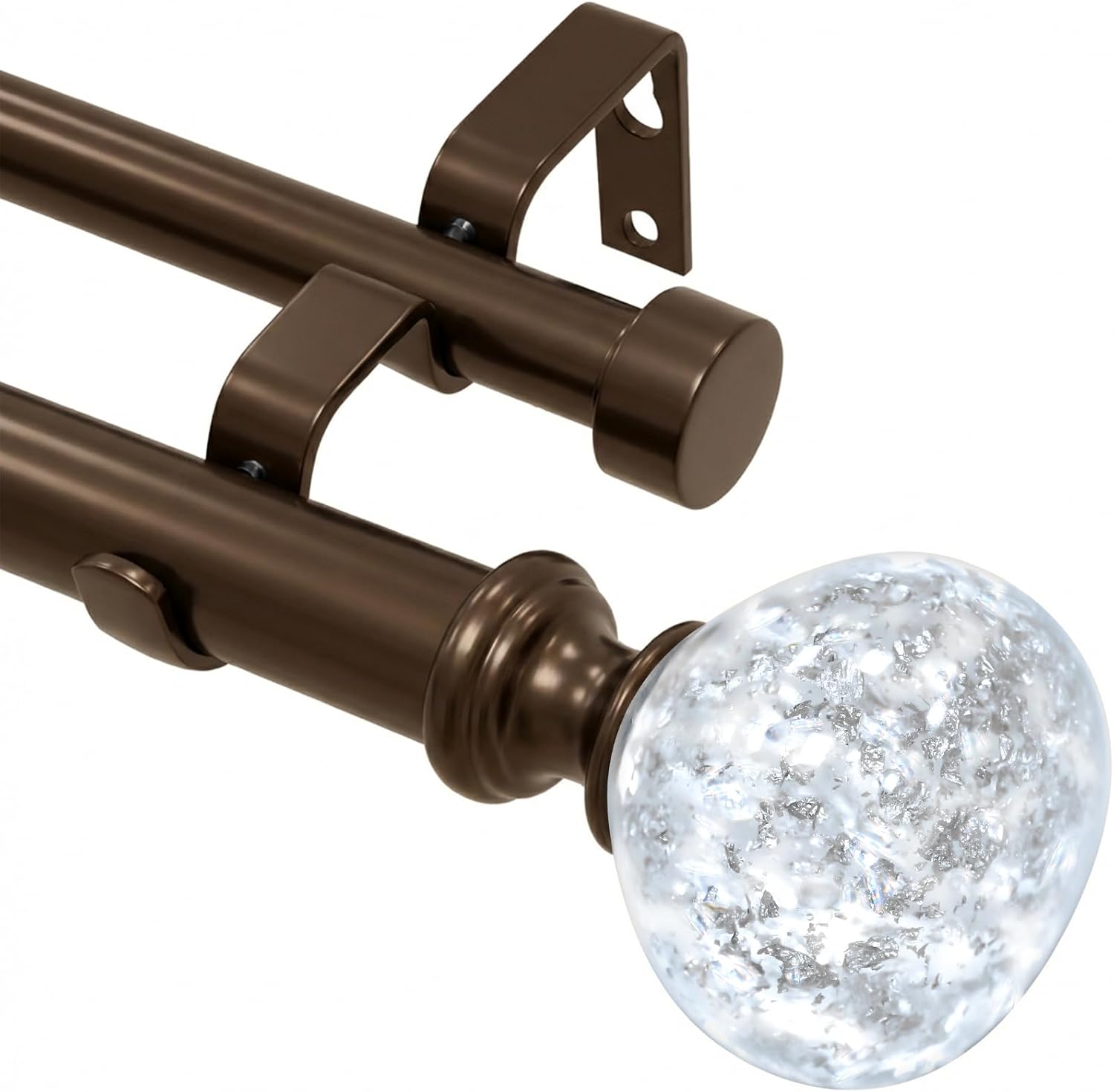 Brown Double Curtain Rods