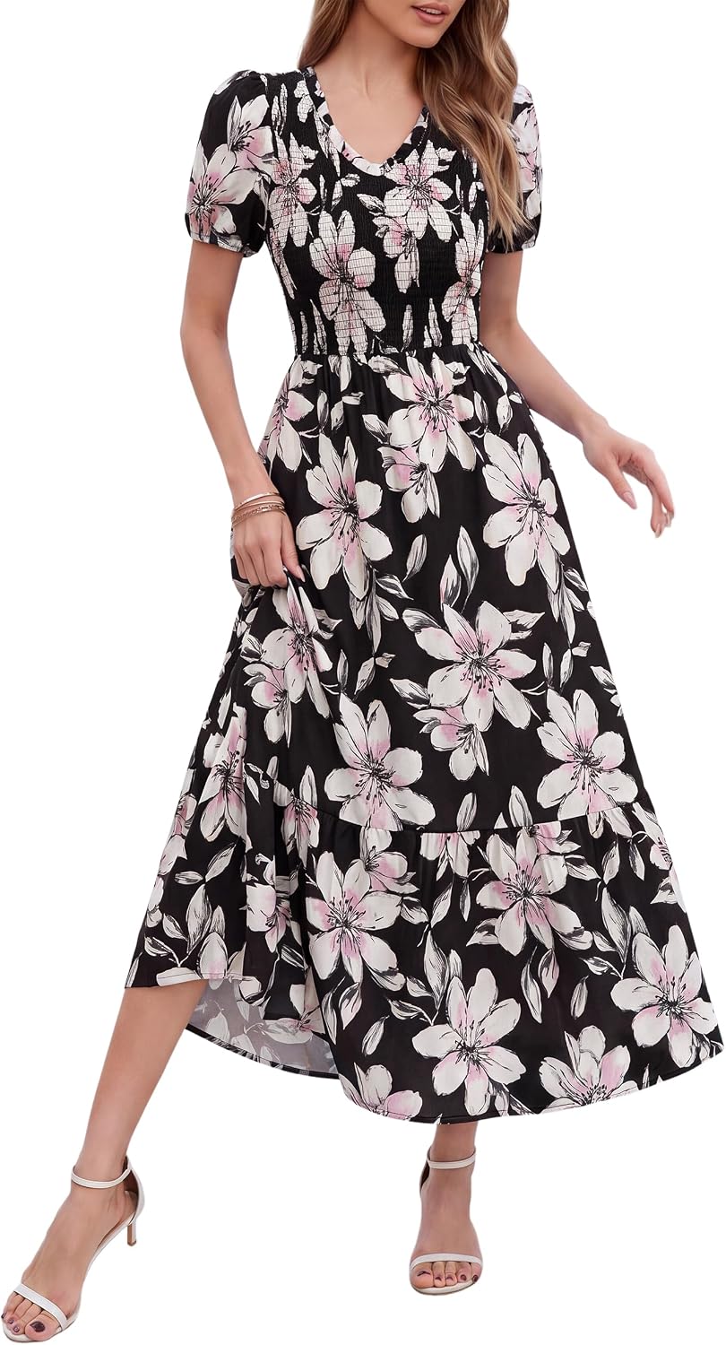 Simplee Boho Floral Maxi Dresses